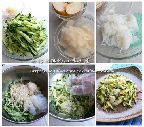 梨子魔芋黄瓜丝的做法(水果菜式)